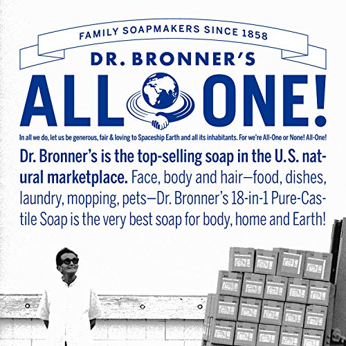 Dr. Bronner¡¯s - Pure-Castile Bar Soap (Peppermint, 5 ounce, 8-Pack) - Made with Organic Oils, For Face, Body and Hair, Gentle and Moisturizing, Biodegradable, Vegan, Cruelty-free, Non-GMO