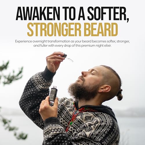 The Beard Struggle Night Liquid Elixir Beard Oil - Platinum Collection - Aesir's Triumph (1.35 Fl oz) - Beard Oil for Men - Natural Blend for Softens, Moisturizing, & Healthier Beard Growth