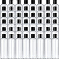 8oz Travel Size Bottles Leak Proof Squeeze Refillable Clear Toiletries and Shampoo Liquid Containers with Black Disc Cap 48 Pack