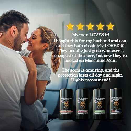 Deodorant for Men - Aluminum Free Mens Deodorant - Travel Size Natural Deodorants - Sweat Protection for Underarm - Stain-Free Stick Deodorants - Made in USA, 3.2oz (Pack of 4, The Box)