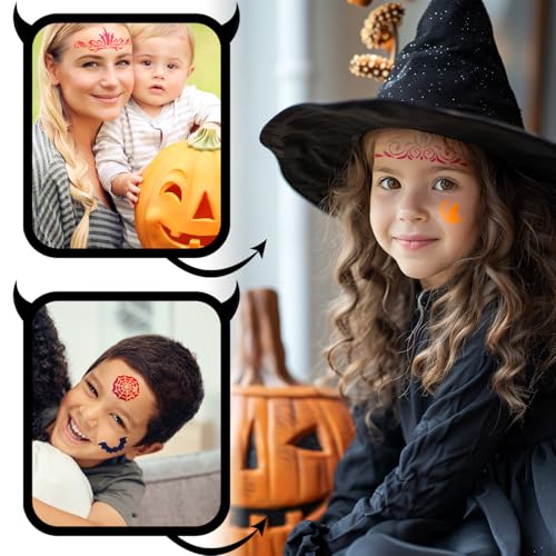 46pcs Face Paint Stencils Set – Reusable Halloween Makeup Templates