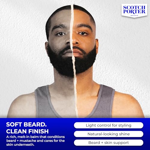 Scotch Porter Conditioning Beard Balm ? Smooth, Shape, Moisturize & Soften Coarse, Dry Facial Hair while Encouraging Growth for a Fuller/Healthier-Looking Beard ? Original Scent, 3 oz. Jar