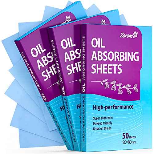 High-Performance Oil Absorbing Sheets for Face - 3 pack (150 sheets) - Makeup Friendly Blotting Papers for Oily Skin - Oil Blotting Sheets for Face
