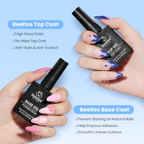 Beetles No Wipe Gel Base & Top Coat Set - 15ml Duo