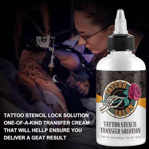 Tattoo Stencil Transfer Gel Solution, Stencil Magic Cream, Tattoo Application Solution for Transfer Paper Machine Stencils, Long-Lasting & Clear, 150ml