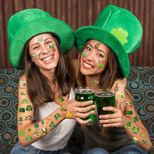 150 PCS St Patrick's Day Temporary Tattoos - Green Clover Shamrock