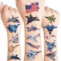 96 PCS Airplane Air Jet Fighter Pre-Cut Temporary Tattoos for Kids | Super Cute Plane Themed Birthday Party Favors, Supplies, Decorations, Fake Tattoo Stickers, School Rewards & Gifts Boys & Girls