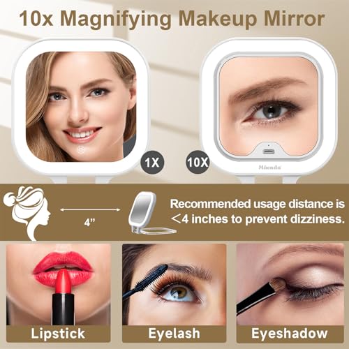 Mocado Compact Travel Makeup Mirror 1X/10X Magnifying Light