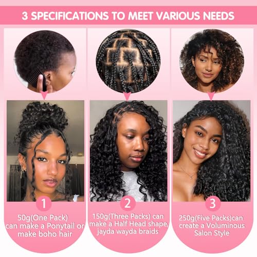 Burmese Curly Crochet Human Hair 24" - 50g Pre-Separated