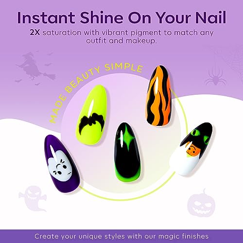 Modelones Neon Gel Nail Polish Set - 6 Bright Colors for Halloween - A-1 Variation