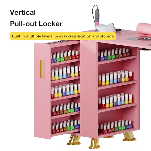 Kikihouse Manicure Table with Electric Dust Collector & Wrist Rest