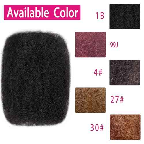 Afro Kinkys Bulk Human Hair For Braiding Afro Kinky-Curly Human Hair Bulk For Mini Twist Hair 20Inchs 50g/pack Bulk Human Braiding Hair For Micro Locs Extensions (4#, 20Inchs,50g/pack)