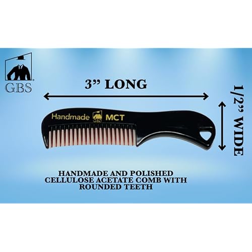 G.B.S Men's Grooming Set - Wood Beard Comb, Tortoise Beard and Mustache Comb 3 3/8in and 30ml Citrus Scented Beard Oil