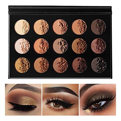 Nude Gold Eyeshadow Palette 15 Shades Matte Shimmer