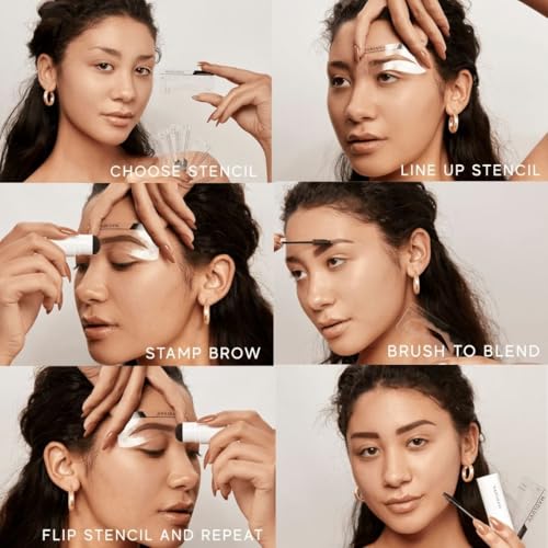 MadLuvv Brow Stamp Kit with 9 Stencils & Pomade for Perfect Natural Brows