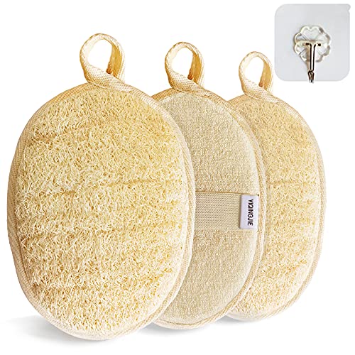 Natural Loofah Sponge Exfoliating Body Scrubber 3 Pack