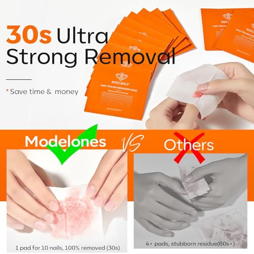 Modelones Acetone Nail Polish Remover Pads 50pc