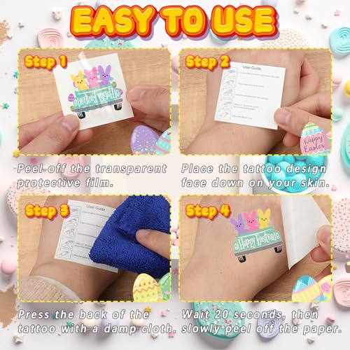 Easter Temporary Tattoos 126 Pcs - Kids & Adults Party Favors