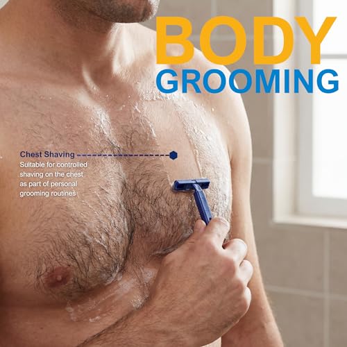 MED PRIDE Medical Razor, Double Edge Shaver (Medpride Disposable Razors | 50-Pack| Twin Blades & Easy Grip For Max Control & Smoothness| Unisex, Smooth & Comfortable Shaving Care for Men & Women)