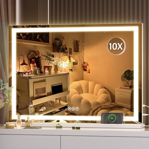 28" x 20" LED Makeup Mirror with Dimmable Touch Control
