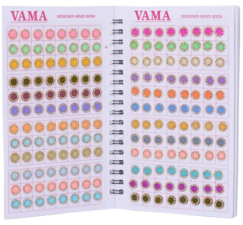 VAMA 372 Multicolor Stone Bindis Booklet with Mirror