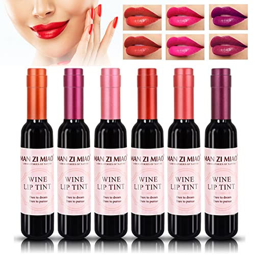 Wine Liquid Lipstick Set - 6 Matte Colors, Waterproof