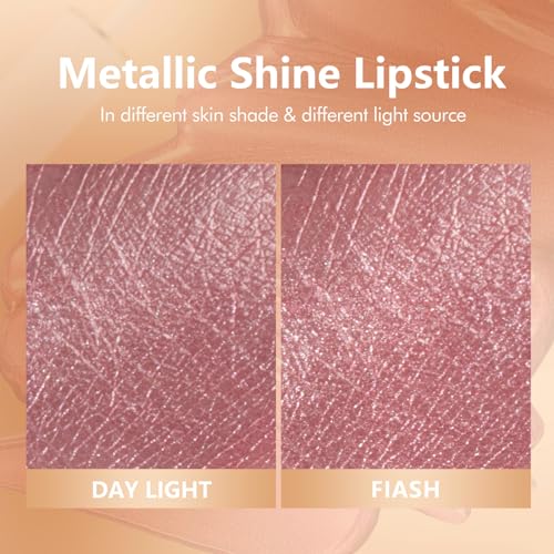Metallic Pink Lipstick - Long Lasting, Transfer Proof Liquid Lip Gloss