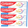 Colgate Total Whitening Toothpaste with Fluoride, Mint - 5.1 oz (4 Pack)