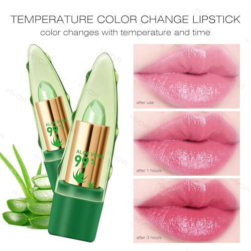 Ownest Aloe Vera Color-Change Lipstick, 3-Pack Moisturizing Lip Balm