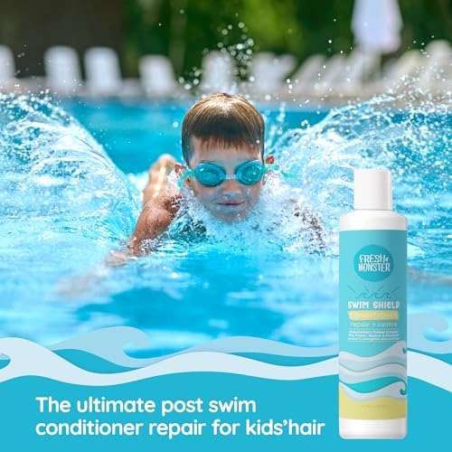 Fresh Monster Swim Conditioner for Kids ? Post-Swim Hydrating Conditioner Repairs Chlorine & Salt Water Damage ? Sulfate-Free, Tear-Free, Moisturizing Hair Care for Swimmers, 8.5 oz