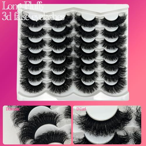 25mm Fluffy Faux Mink Lashes - Dramatic D Curl Volume Eyelashes