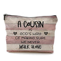 Cousin Gifts Makeup Bag,Cousin Gifts for Women,Cousin Cosmetic Bags With Zipper,Cousin Birthday Gifts for Women