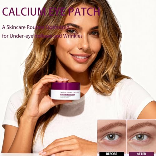 Calcium Volume Eye Patches, 30 Pairs Korean Hydrogel Under Masks,