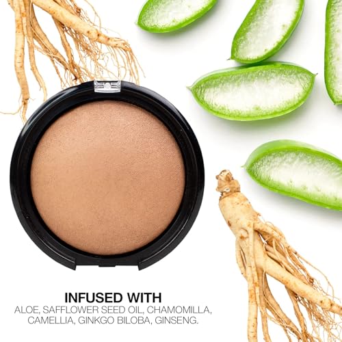 Palladio Baked Bronzer Powder - Shimmery Glow, Dry or Wet