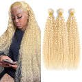 Freiuoke 613 Dark Gold Blonde J / 22 22 22 Inch Virgin Kinky Curly Hair Bundles
