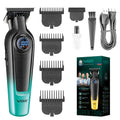 VGR Hair Trimmer for Men, Cordless Hair Clippers with 7000RPM Motor, Ceramic Titanium Blade Beard Trimmer, LED Display, USB Rechargeable Grooming Tool for Beard Hairline Detail, V-996(Green)