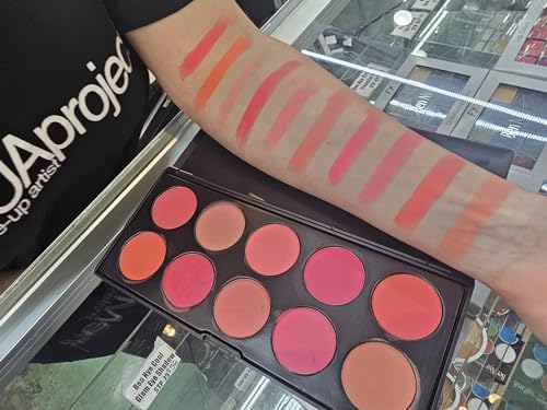 10 Color Powder Blush Palette - Blendable Matte Long Lasting