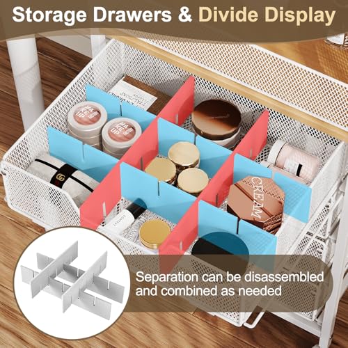Hongtamoya Rolling Makeup Cart Organizer with 4 Drawers