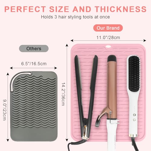 Heat Resistant Silicone Mat for Hair Tools 14.2" x 11"