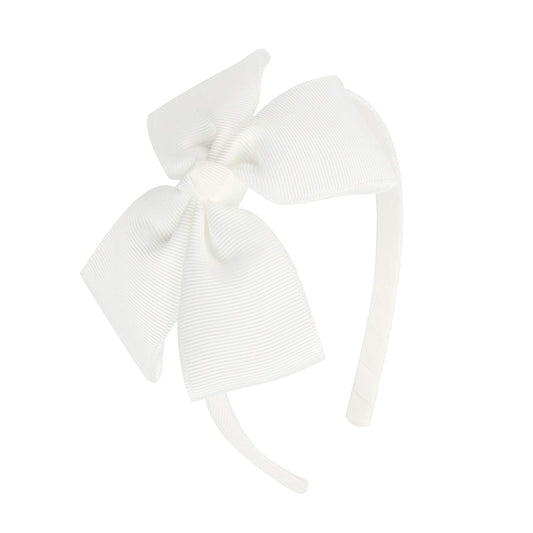 MEEDEE White Grosgrain Bow Hairband for Girls Toddlers Kids Party Decoration Cosplay Costume Hair Accessory