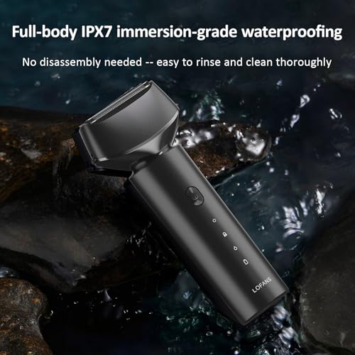 Electric Foil Shaver for Men with Floating Dual Blade Head, Rechargeable Wet & Dry Electric Razor, USB-C Cordless Mens Shaver with Travel Lock for Face Grooming