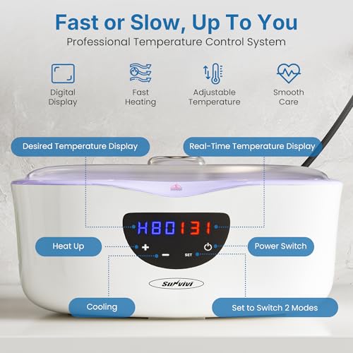 4000ml Paraffin Wax Machine for Hands and Feet, Paraffin Wax Warmer Kit with Auto-time & Temperature Control, Paraffin Bath Machine for Hands w/ 8Pack Refills, Purple