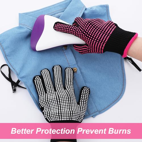 Heat-Resistant Hair Styling Gloves for Curling and Flat Irons - 2 Pack