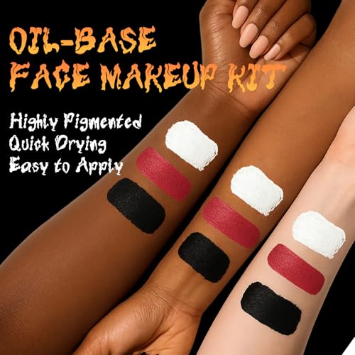 Red Black White Face Paint Set | Halloween Clown Makeup Kit