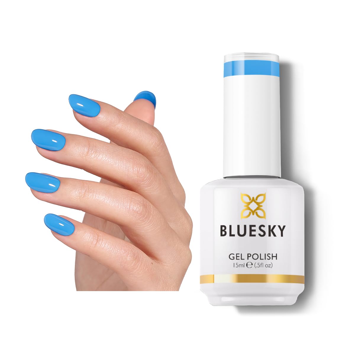 BLUESKY Gel Polish for Nails Color Blue Salon Single Bottle Gel Soak Off Manicure at Home,Long Lasting &Chip Resistant, Vegan, 15ml CS24P/SEASIDE BLUE