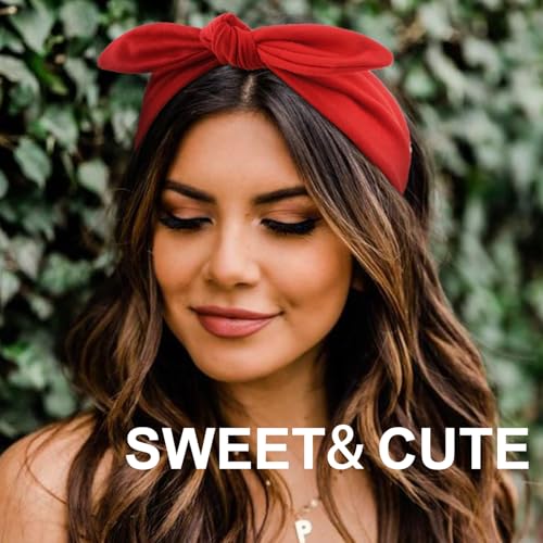 AQOKKA Elastic Headbands for Women - 8 Pack Cotton Sports