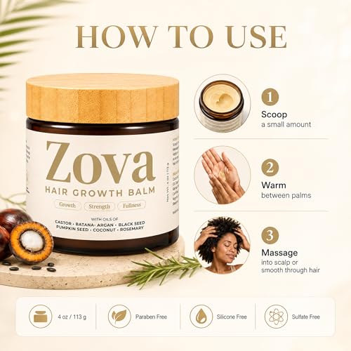 Zova Hair Growth Balm - Multi-Oil Blend for Thicker Hair
