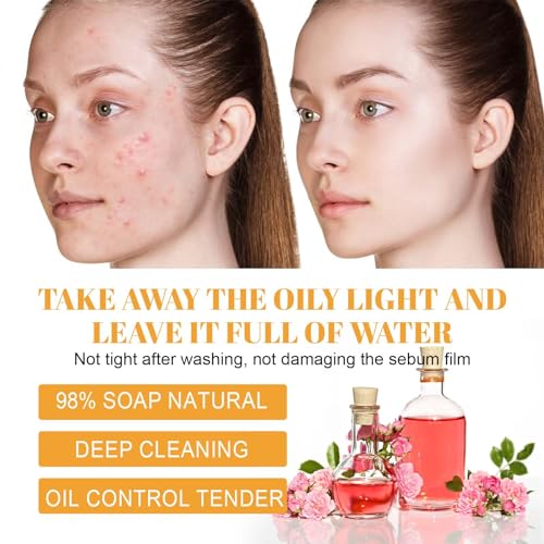 2 Pcs Turmeric Foaming Face Wash With Brush, Deep Cleansing Exfoliating Glow Wash Turmeric Facial Cleanser for Women All Skin.