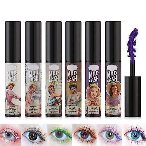 Halloween gifts Lash Colored Mascara Makeup Volumizing Volume Building Waterproof Sensational Washable Lengthening Natural Long-Lasting¡¦ (6 Colors)