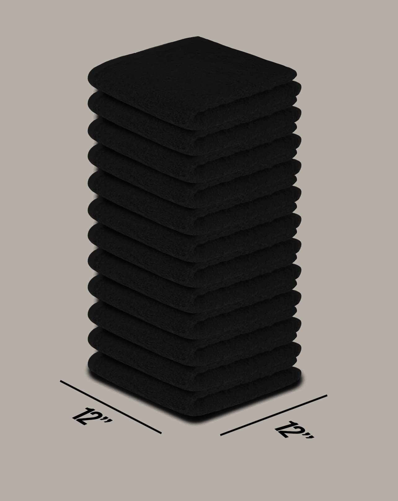 Softolle 100% Cotton Washcloths 24 Pack (12x12 Inches) Soft, Highly Absorbent Washcloth, Face Towels, Wash Cloths for Face, Ring Spun, Bulk Pack (White/L.Grey/D.Grey/Black)